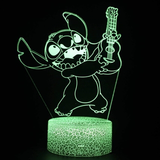 Stitch 3D-lampe med fjernbetjening - dæmpbar